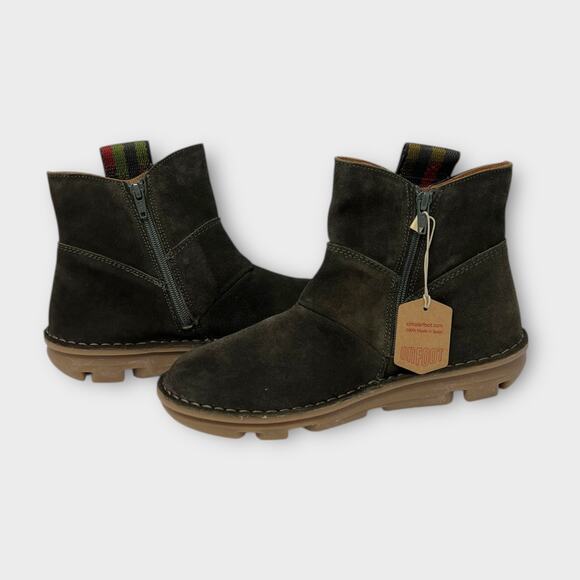 On Foot Silken Waterproof Suede Bootie in Khaki Size 38 NEW - Picture 6 of 13